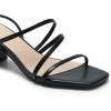 DREAM PAIRS Womens Block Heels 2 inch Strappy Square Toe Dressy Chunky Low Heeled Sandals for Party Wedding Evening(Black-pu)