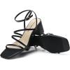 DREAM PAIRS Womens Block Heels 2 inch Strappy Square Toe Dressy Chunky Low Heeled Sandals for Party Wedding Evening(Black-pu)