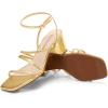 DREAM PAIRS Womens Block Heels 2 inch Strappy Square Toe Dressy Chunky Low Heeled Sandals for Party Wedding Evening(Gold-metallic)