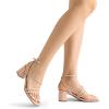 DREAM PAIRS Womens Block Heels 2 inch Strappy Square Toe Dressy Chunky Low Heeled Sandals for Party Wedding Evening(Nude-pu)