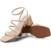 DREAM PAIRS Womens Block Heels 2 inch Strappy Square Toe Dressy Chunky Low Heeled Sandals for Party Wedding Evening(Nude-pu)