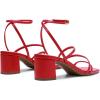 DREAM PAIRS Womens Block Heels 2 inch Strappy Square Toe Dressy Chunky Low Heeled Sandals for Party Wedding Evening(Red-pu)
