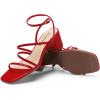 DREAM PAIRS Womens Block Heels 2 inch Strappy Square Toe Dressy Chunky Low Heeled Sandals for Party Wedding Evening(Red-pu)