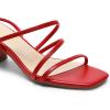 DREAM PAIRS Womens Block Heels 2 inch Strappy Square Toe Dressy Chunky Low Heeled Sandals for Party Wedding Evening(Red-pu)