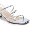 DREAM PAIRS Womens Block Heels 2 inch Strappy Square Toe Dressy Chunky Low Heeled Sandals for Party Wedding Evening(Silver-metallic)