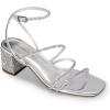 DREAM PAIRS Womens Block Heels 2 inch Strappy Square Toe Dressy Chunky Low Heeled Sandals for Party Wedding Evening(Silver-rhinestone)