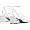 DREAM PAIRS Womens Block Heels 2 inch Strappy Square Toe Dressy Chunky Low Heeled Sandals for Party Wedding Evening(White-pu)