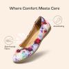 DREAM PAIRS Women’s Comfortable Ballet Dressy Work Flats, Round Toe Slip on Office Shoes(Floral)