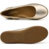 DREAM PAIRS Women’s Comfortable Ballet Dressy Work Flats, Round Toe Slip on Office Shoes(Gold)