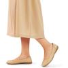 DREAM PAIRS Women’s Comfortable Ballet Dressy Work Flats, Round Toe Slip on Office Shoes(Nude)
