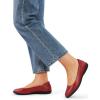DREAM PAIRS Women’s Comfortable Ballet Dressy Work Flats, Round Toe Slip on Office Shoes(Red-pu)