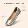 DREAM PAIRS Women’s Comfortable Ballet Dressy Work Flats, Round Toe Slip on Office Shoes(Silver)