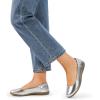 DREAM PAIRS Women’s Comfortable Ballet Dressy Work Flats, Round Toe Slip on Office Shoes(Silver)