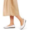 DREAM PAIRS Women’s Comfortable Ballet Dressy Work Flats, Round Toe Slip on Office Shoes(White)