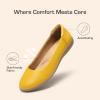 DREAM PAIRS Women’s Comfortable Ballet Dressy Work Flats, Round Toe Slip on Office Shoes(Yellow-pu)