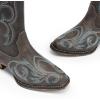 DREAM PAIRS Womens Cowboy Boots Comfortable Cowgirl Knee High Boots Pull On Side Zipper Chunky Heel Embroidered Western Boots(Dark Brown)