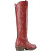 DREAM PAIRS Womens Cowboy Boots Comfortable Cowgirl Knee High Boots Pull On Side Zipper Chunky Heel Embroidered Western Boots(Red)