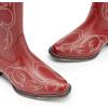 DREAM PAIRS Womens Cowboy Boots Comfortable Cowgirl Knee High Boots Pull On Side Zipper Chunky Heel Embroidered Western Boots(Red)