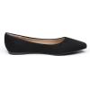 DREAM PAIRS Women’s Dress Pointed Toe Flats Ballet Comfort Soft Slip On Casual Flat Shoes for Work Office Business(Black/Suede)