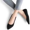 DREAM PAIRS Women’s Dress Pointed Toe Flats Ballet Comfort Soft Slip On Casual Flat Shoes for Work Office Business(Black/Suede)