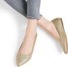 DREAM PAIRS Women’s Dress Pointed Toe Flats Ballet Comfort Soft Slip On Casual Flat Shoes for Work Office Business(Gold/Glitter)