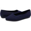 DREAM PAIRS Women’s Dress Pointed Toe Flats Ballet Comfort Soft Slip On Casual Flat Shoes for Work Office Business(Navy-knit)
