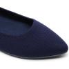 DREAM PAIRS Women’s Dress Pointed Toe Flats Ballet Comfort Soft Slip On Casual Flat Shoes for Work Office Business(Navy-knit)