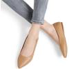 DREAM PAIRS Women’s Dress Pointed Toe Flats Ballet Comfort Soft Slip On Casual Flat Shoes for Work Office Business(Nude Pu)