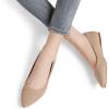 DREAM PAIRS Women’s Dress Pointed Toe Flats Ballet Comfort Soft Slip On Casual Flat Shoes for Work Office Business(Nude/Suede)