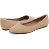 DREAM PAIRS Women’s Dress Pointed Toe Flats Ballet Comfort Soft Slip On Casual Flat Shoes for Work Office Business(Nude/Suede)
