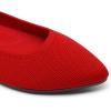 DREAM PAIRS Women’s Dress Pointed Toe Flats Ballet Comfort Soft Slip On Casual Flat Shoes for Work Office Business(Red-knit)