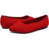 DREAM PAIRS Women’s Dress Pointed Toe Flats Ballet Comfort Soft Slip On Casual Flat Shoes for Work Office Business(Red-knit)