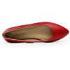 DREAM PAIRS Women’s Dress Pointed Toe Flats Ballet Comfort Soft Slip On Casual Flat Shoes for Work Office Business(Red-pu)