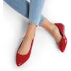 DREAM PAIRS Women’s Dress Pointed Toe Flats Ballet Comfort Soft Slip On Casual Flat Shoes for Work Office Business(Red-pu)