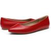 DREAM PAIRS Women’s Dress Pointed Toe Flats Ballet Comfort Soft Slip On Casual Flat Shoes for Work Office Business(Red-pu)