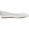 DREAM PAIRS Women’s Dress Pointed Toe Flats Ballet Comfort Soft Slip On Casual Flat Shoes for Work Office Business(Silver/Glitter)