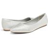 DREAM PAIRS Women’s Dress Pointed Toe Flats Ballet Comfort Soft Slip On Casual Flat Shoes for Work Office Business(Silver/Glitter)