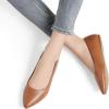 DREAM PAIRS Women’s Dress Pointed Toe Flats Ballet Comfort Soft Slip On Casual Flat Shoes for Work Office Business(Tan/Pu)