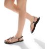 DREAM PAIRS Women’s Flat Sandals Fashion Rhinestone Flat Sandals with Ankle Strap for Summers Dress Casual(Black)
