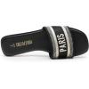 DREAM PAIRS Women’s Flat Sandals Slip On Slides Sandals Square Open Toe Jacquard Braided Fashion Slides Casual Beach Slippers for Summer(All Black)