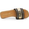 DREAM PAIRS Women’s Flat Sandals Slip On Slides Sandals Square Open Toe Jacquard Braided Fashion Slides Casual Beach Slippers for Summer(Black)