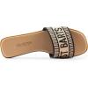 DREAM PAIRS Women’s Flat Sandals Slip On Slides Sandals Square Open Toe Jacquard Braided Fashion Slides Casual Beach Slippers for Summer(Black/Brown-knit)