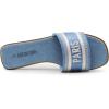 DREAM PAIRS Women’s Flat Sandals Slip On Slides Sandals Square Open Toe Jacquard Braided Fashion Slides Casual Beach Slippers for Summer(Denim-canvas)