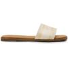 DREAM PAIRS Women’s Flat Sandals Slip On Slides Sandals Square Open Toe Jacquard Braided Fashion Slides Casual Beach Slippers for Summer(Nude)