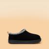 DREAM PAIRS Women’s Fuzzy Cozy Slippers Genuine Suede Indoor Outdoor Fluffy Home Comfy Winter Slip On Cute Warm Memory Foam Furry Shoes FuzzyEasy(Black)