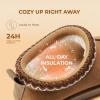 DREAM PAIRS Women’s Fuzzy Cozy Slippers Genuine Suede Indoor Outdoor Fluffy Home Comfy Winter Slip On Cute Warm Memory Foam Furry Shoes FuzzyEasy(Chestnut)