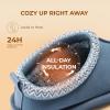 DREAM PAIRS Women’s Fuzzy Cozy Slippers Genuine Suede Indoor Outdoor Fluffy Home Comfy Winter Slip On Cute Warm Memory Foam Furry Shoes FuzzyEasy(Dark Blue)