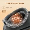 DREAM PAIRS Women’s Fuzzy Cozy Slippers Genuine Suede Indoor Outdoor Fluffy Home Comfy Winter Slip On Cute Warm Memory Foam Furry Shoes FuzzyEasy(Grey)