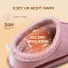 DREAM PAIRS Women’s Fuzzy Cozy Slippers Genuine Suede Indoor Outdoor Fluffy Home Comfy Winter Slip On Cute Warm Memory Foam Furry Shoes FuzzyEasy(Pink)