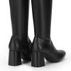 DREAM PAIRS Women’s Gogo Boots Square Toe Chunky Wide Calf Knee High Boots For Women(Black/Pu)